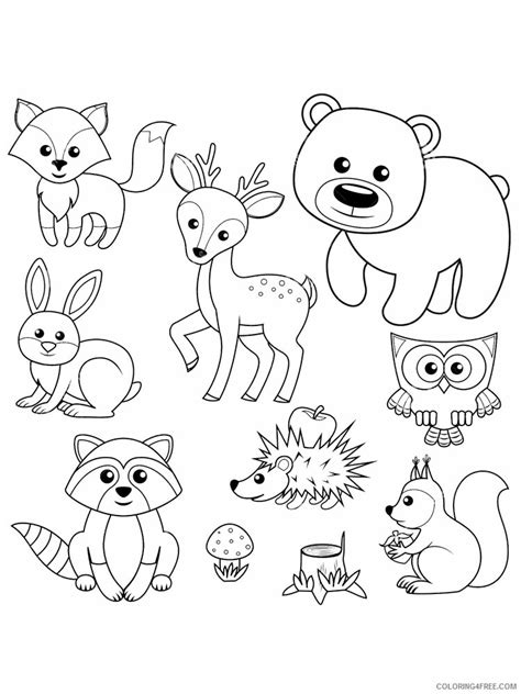 Printable Woodland Animal Coloring Pages